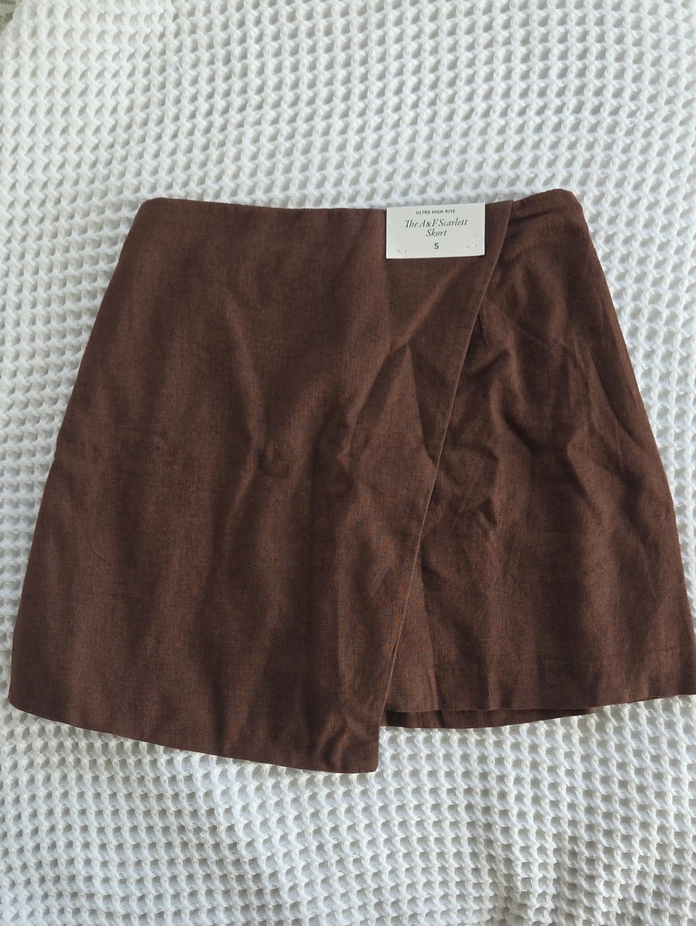 NWT A&F Scarlett Linen-Blend Wrap Mini Skort - Picture 2 of 7